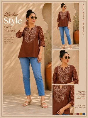 Cotton Dhabu Bhandej Print Short Tunic Kurti Collection Size wise Combo Set