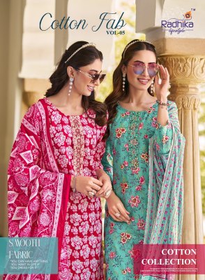 Cotton Fab vol 5 by Radhika lifestyle Cotton Printed top bottom and dupatta catalogue kurti pant with dupatta Catalogs
