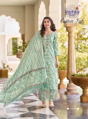 Cotton Fab vol 5 by Radhika lifestyle Cotton Printed top bottom and dupatta catalogue readymade suit catalogs