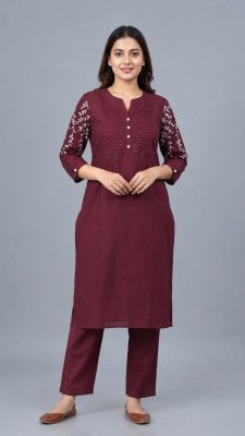 Cotton Flex 2-Piece Co-Ord Set with Printex Embroidery Work & Pocket Size wise Combo Set