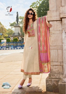 Cotton Kali by Anju fabric Pre Cotton Hand work flared kurti bottom and dupatta catalogue at affordable rate readymade suit catalogs