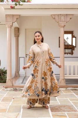 Cotton Natural Flex Co-ord Set Placement Print Center Kali Neck Work Size wise Combo Set