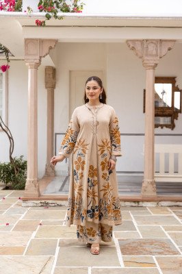 Cotton Natural Flex Co-ord Set Placement Print Center Kali Neck Work Size wise Combo Set