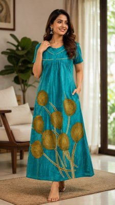 Cotton Printed Nighty XL Half Sleeve Round Neck wholesale catalogs