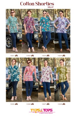Cotton Shorties vol 7 by Tips and tops Premium Cotton Foil printes Kurti catalogue at affordable rate kurtis catalogs