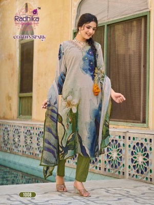 Cotton Spark vol 1 by Radhika Lifestyle Heavy Cotton Placement printed top bottom with dupatta catalogue  readymade suit catalogs