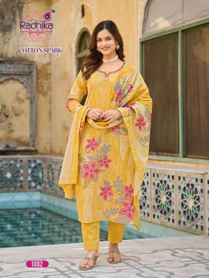 Cotton Spark vol 1 by Radhika Lifestyle Heavy Cotton Placement printed top bottom with dupatta catalogue  readymade suit catalogs