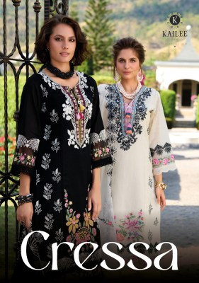 Cressa by Kailee fashion Pure Cotton Designer Thread work top bottom and dupatta catalogue at low rate wholesale catalogs