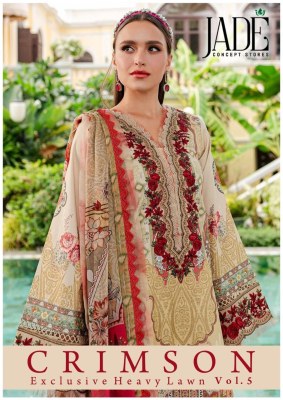 Crimson vol 5 by Jade heavy lawn cotton Pakistani suit catalogue at low rate 