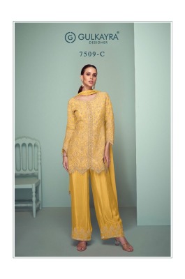Crown Platinum by Gulkayra Designer Real Chinon Short top with bottom and dupatta catalogue in affordable rate readymade suit catalogs