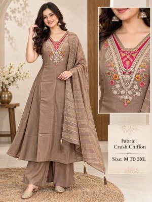 Crush Chiffon 3-Piece Plaza Pair Set for Women 