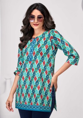 Crystal  vol 4 by Mayur creation Affordable range Tunic top printed for all day comfort western wear catalogs