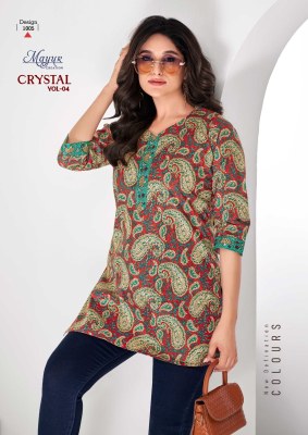 Crystal  vol 4 by Mayur creation Affordable range Tunic top printed for all day comfort western wear catalogs