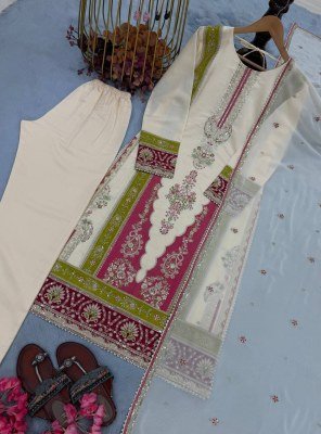 D.N. 238 Pure Roman Silk Kurti Bottom with Georgette Dupatta Set kurti pant with dupatta Catalogs