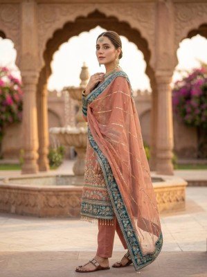 D.N. 3175 Fox Embroidered Kurti Pant with Dupatta readymade suit catalogs
