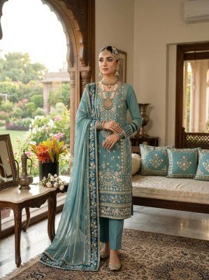 D.N. 3175 Fox Embroidered Kurti Pant with Dupatta readymade suit catalogs