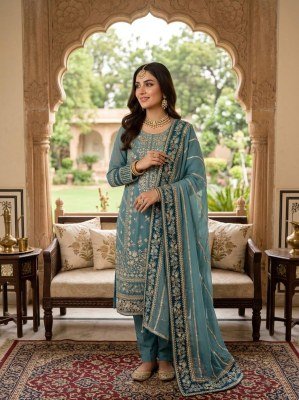 D.N. 3175 Fox Embroidered Kurti Pant with Dupatta readymade suit catalogs