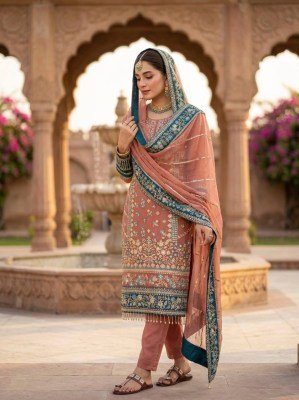 D.N. 3175 Fox Embroidered Kurti Pant with Dupatta readymade suit catalogs