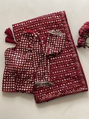 D.N. 3452 Heavy Faux Georgette Saree with 5MM Sequins & Multi Embroidery Work sarees catalogs
