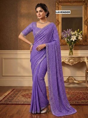 D.N. 3452 Heavy Faux Georgette Saree with 5MM Sequins & Multi Embroidery Work sarees catalogs