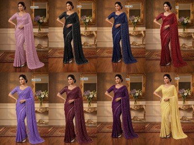 D.N. 3452 Heavy Faux Georgette Saree with 5MM Sequins & Multi Embroidery Work sarees catalogs