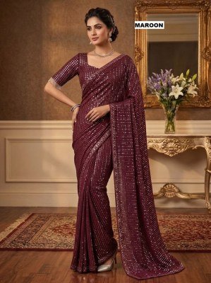D.N. 3452 Heavy Faux Georgette Saree with 5MM Sequins & Multi Embroidery Work sarees catalogs