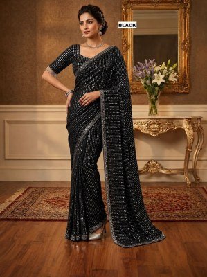 D.N. 3452 Heavy Faux Georgette Saree with 5MM Sequins & Multi Embroidery Work sarees catalogs
