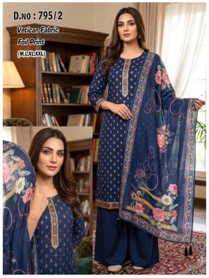 D.N. 795 Vatican Fabric Kurti Palazzo with Dupatta Set Size wise Combo Set