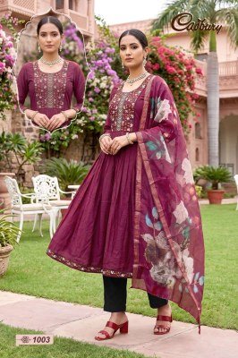 D.No 1001-1008 Cadbury Kurti Pant with  Dupatta kurti pant with dupatta Catalogs