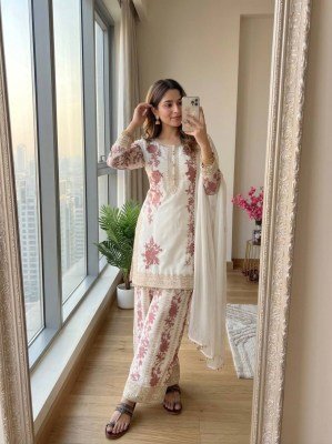 D. No. 1157 Heavy Star Georgette Embroidered Top Palazzo with Dupatta Set Fancy Palazzo suit catalogue