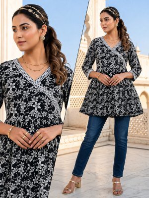 D.No. 1174 New Short Cotton Angarkha Style Top Collection wholesale catalogs