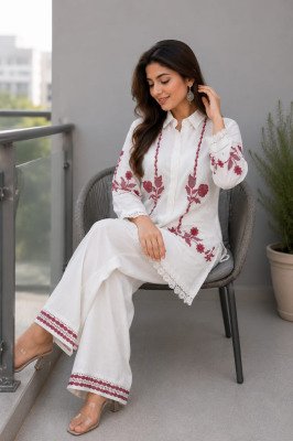 D.No 2233-2234 Afsana Pure Rubi Linen Kurti Plazzo Set with Zardosi & Embroidery Work western wear