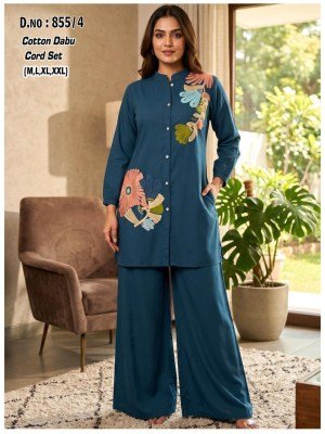 D No  855 Cotton Daboo Heavy Side Work Co Ord Set co ord set catalogs