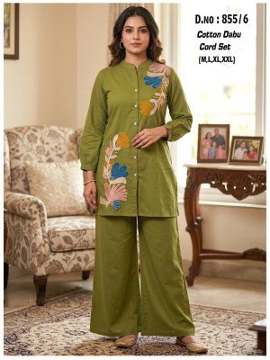 D No  855 Cotton Daboo Heavy Side Work Co Ord Set co ord set catalogs