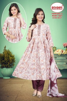 D No 8657 by Tanishi vetican printed flared exclusive kurti pant and dupatta catalogue Amavi
