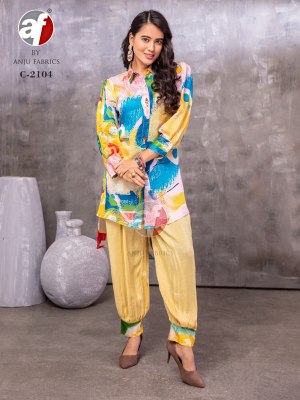 D No c2104 by Afghani fancy gaji silk hand work co ord set catalogue at affordable rate Amavi