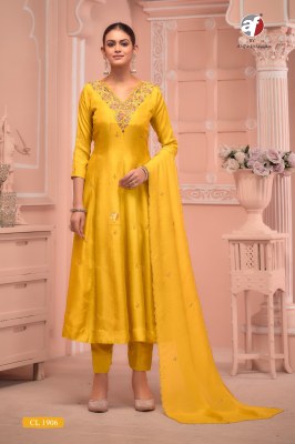 D no CL 1906 by Anju fabric Pure dola silk heavy work readymade suit collection at low rate readymade suit catalogs