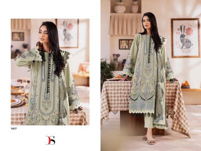 Deepsy Jade Urban Lawn 25 6 Pure Cotton with Chiffon Dress Material Catalogue Pcs Wholesale Rate  dress material catalogs