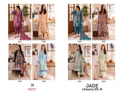 Deepsy Jade Urban Lawn 25 6 Pure Cotton with Chiffon Dress Material Catalogue Pcs Wholesale Rate  dress material catalogs