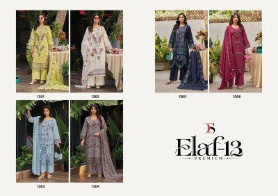 DEEPSY SUITS ELAF Premium-13 Luxury Lawn Pure Cotton Embroidered 3-Piece Dress Material dress material catalogs