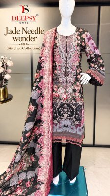 DEEPSY SUITS JADE NEEDLE WONDER Cotton Chikankari Palazzo Suit with Dupatta Fancy Palazzo suit catalogue