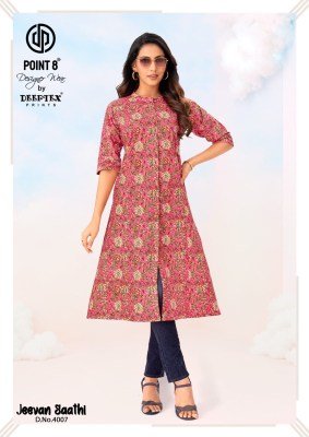 DEEPTEX JEEVAN SATHI Vol-4 Heavy Cotton Printed A-Line Kurti Collection kurtis catalogs
