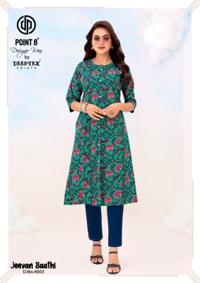 DEEPTEX JEEVAN SATHI Vol-4 Heavy Cotton Printed A-Line Kurti Collection kurtis catalogs