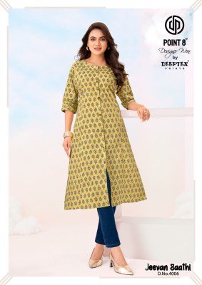 DEEPTEX JEEVAN SATHI Vol-4 Heavy Cotton Printed A-Line Kurti Collection kurtis catalogs