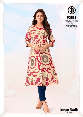 DEEPTEX JEEVAN SATHI Vol-4 Heavy Cotton Printed A-Line Kurti Collection kurtis catalogs