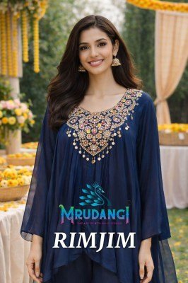 Mrudangi Rimjim 754 Pure Viscose Chinon Readymade fancy plazzo suit Catalogue Pcs Wholesale Rate readymade suit catalogs