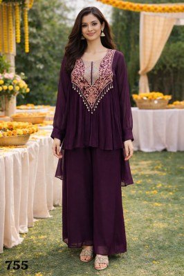Mrudangi Rimjim 754 Pure Viscose Chinon Readymade fancy plazzo suit Catalogue Pcs Wholesale Rate readymade suit catalogs