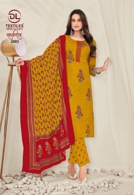 DL SAWARIYA Vol-2 Cotton Printed Embroidery Tie Neck 3-Piece Suit Set kurti pant with dupatta Catalogs