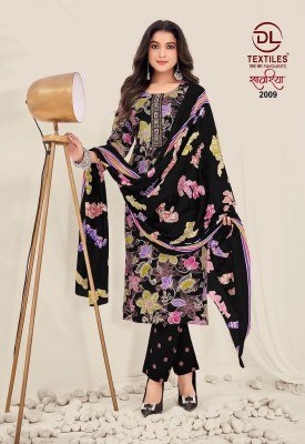 DL SAWARIYA Vol-2 Cotton Printed Embroidery Tie Neck 3-Piece Suit Set kurti pant with dupatta Catalogs