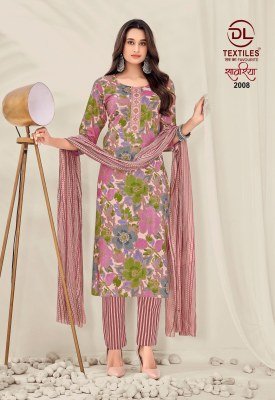 DL SAWARIYA Vol-2 Cotton Printed Embroidery Tie Neck 3-Piece Suit Set kurti pant with dupatta Catalogs